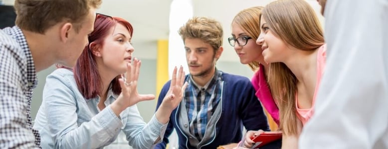 Business friends discussing brainstorming and ideas at meeting inside beautiful modern building place-359305-edited