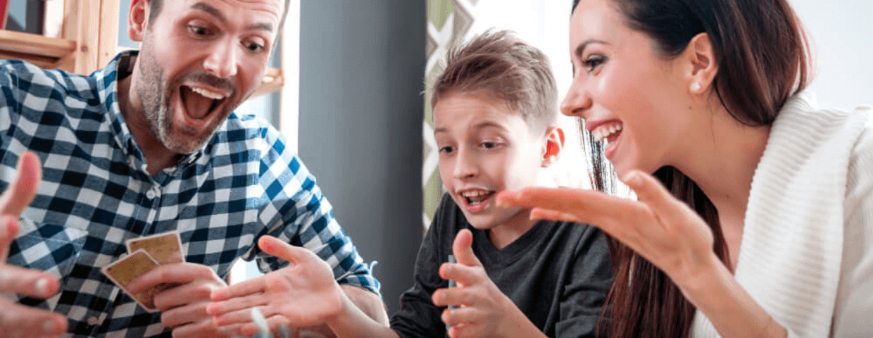 a family playing games