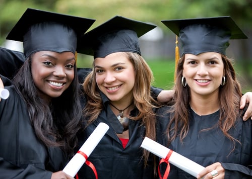 group of graduation girls looking very happy group of graduation girls looking very happy