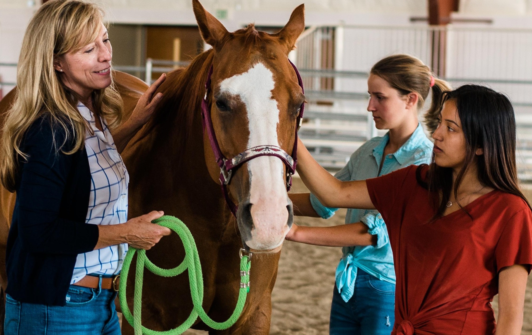 girls with horse and therapist full image-1