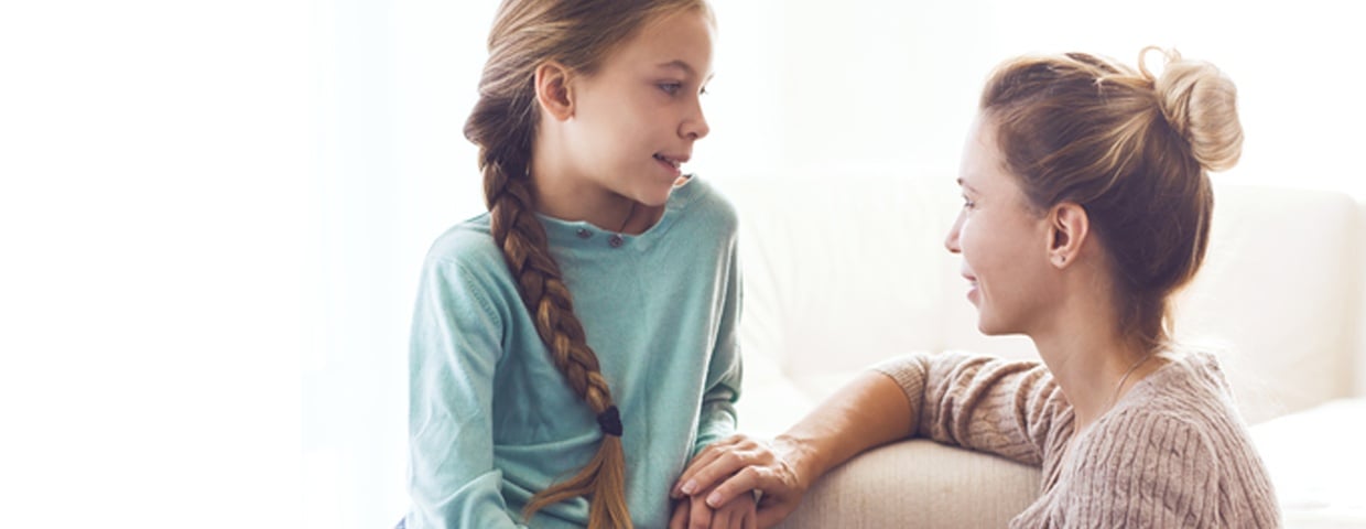 mother and daughter talking