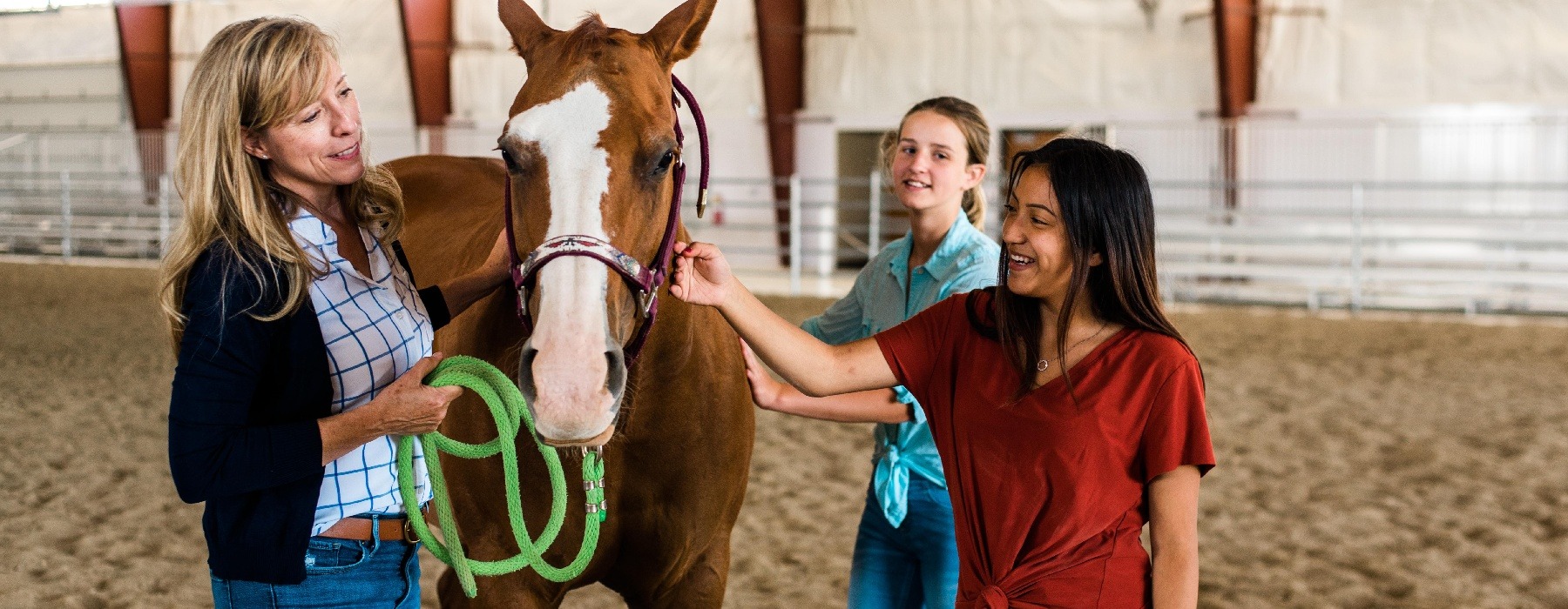 teens girls in equine therapy
